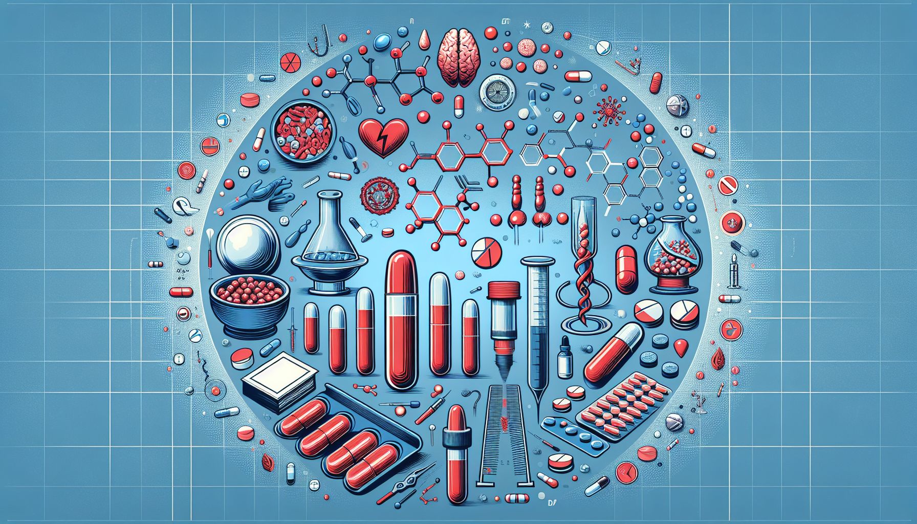 Image of various ED pills and their packaging on a neutral medical background